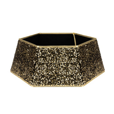 Holly International Christmas Tree SkirtGold Sequin from B&Q