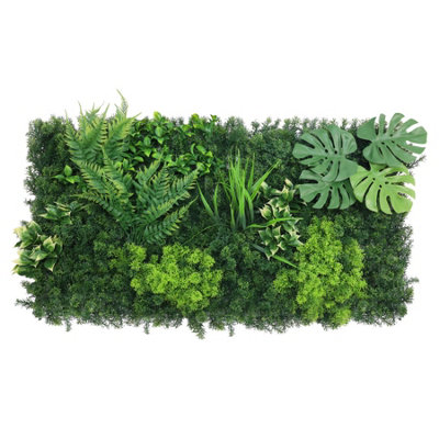 True Products Premium Artificial Green Plant Living Wall Panel 1M X 50CmOasis from B&Q