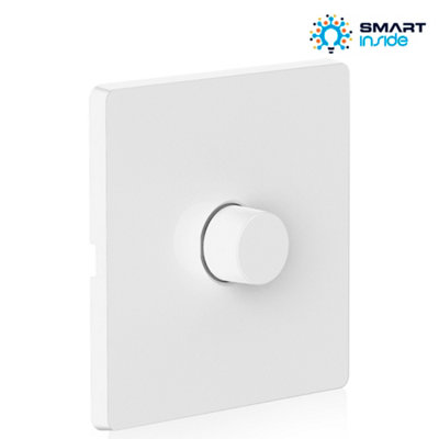 Aurora Aone Zigbee 220-240V 1 X 250W Rotary Dimmer On 1 Gang Plate from B&Q