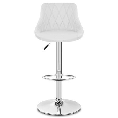Atlantic Stitch Bar Stool White And Chrome Legs from B&Q