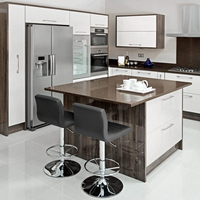 Atlantic Mint Bar Stool Grey & Chrome Legs from B&Q