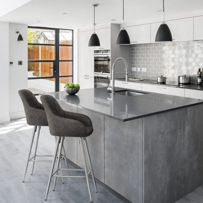 Atlantic Mason Bar Stool Charcoal & Chrome Legs from B&Q