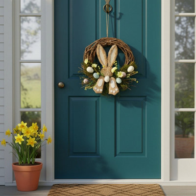 Garden Greatness Springtime Decorative Easter Bunny Wreath from B&Q