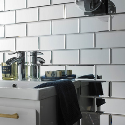  - Lumiere Bevel Mirror Brick Mosaic 75X150mm