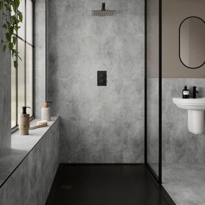  - Aruba Grey Matt Stone Effect Porcelain Indoor Wall & Floor TilePack Of 7(L)600mm (W)300mm