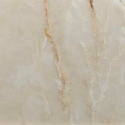 Grace Beige Polished Onyx Marble Effect Porcelain Indoor Wall & Floor Tile Sample from B&Q