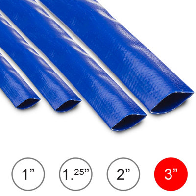 Wolf® 10M Layflat Discharge Drain Pump Hose Wolf 3" (76mm) Pvc Submersible Pipe For Flood WaterPonds from B&Q