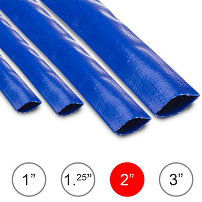 Wolf® 10M Layflat Discharge Drain Pump Hose Wolf 2" (51mm) Pvc Submersible Pipe For Flood WaterPonds from B&Q
