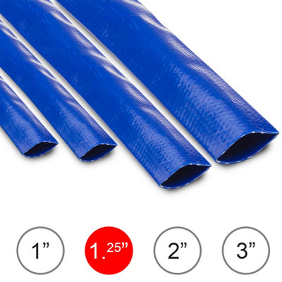 Wolf® 10M Layflat Discharge Drain Pump Hose Wolf 1 1/4" (32mm) Pvc Submersible Pipe For Flood WaterPonds from B&Q