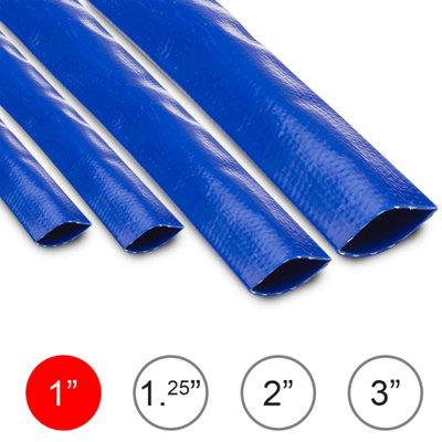 Wolf® 5M Layflat Discharge Drain Pump Hose Wolf 1" (25mm) Pvc Submersible Pipe For Flood WaterPonds from B&Q