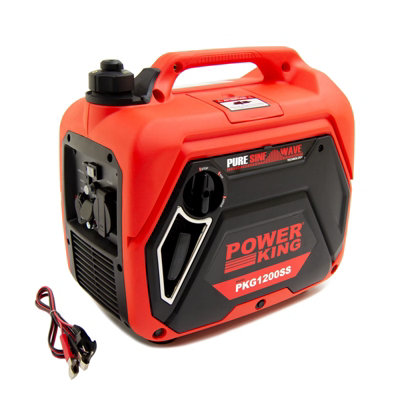 Petrol Inverter Generator Silent Powerking 1050W 1.3Kva 4 Stroke from B&Q