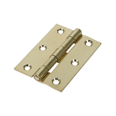 Timco Butt Hinges Fixed Pin (1838) Steel Electro Brass - 63 X 44 Light