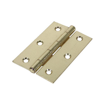 Timco Butt Hinges Fixed Pin (1838) Steel Electro Brass90 X 60 from B&Q
