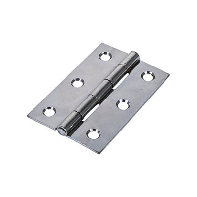 Timco Butt Hinges Fixed Pin (1838) Steel Polished Chrome100 X 70 from B&Q