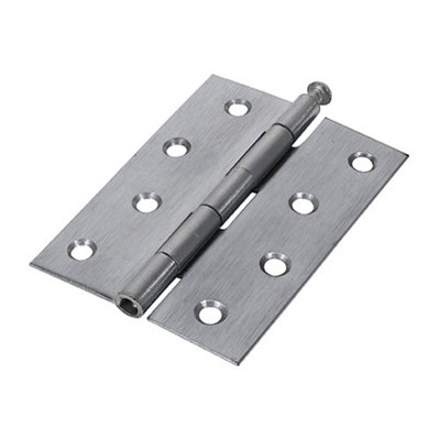 Timco Butt Hinges Loose Pin (1840) Steel Satin Chrome100 X 71 from B&Q