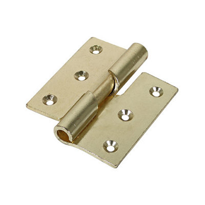 B&Q -  Rising Butt Hinges Right Hand Steel Electro Brass75 X 72