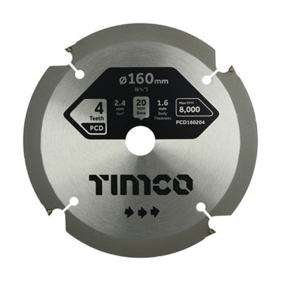 Timco Pcd Fibre Cement Saw Blade160 X 20 X 4T from B&Q