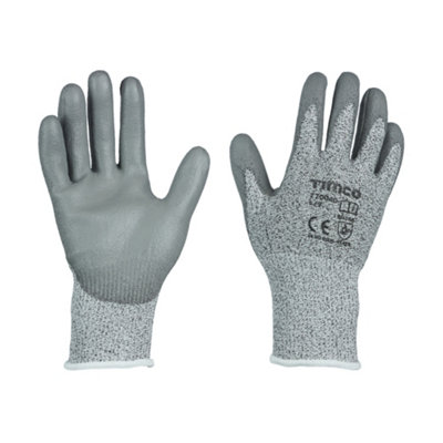 TimcoMedium Cut GlovesPu Coated Hppe Fibre With Glass Fibre (Size Large1 Each) from B&Q
