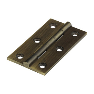 B&Q -  Solid Drawn Brass Hinges Antique Brass64 X 35