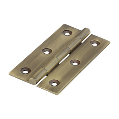 B&Q -  Solid Drawn Brass Hinges Antique Brass75 X 40
