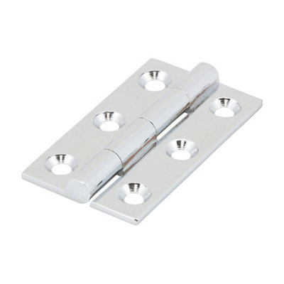 B&Q -  Solid Drawn Brass Hinges Polished Chrome50 X 28