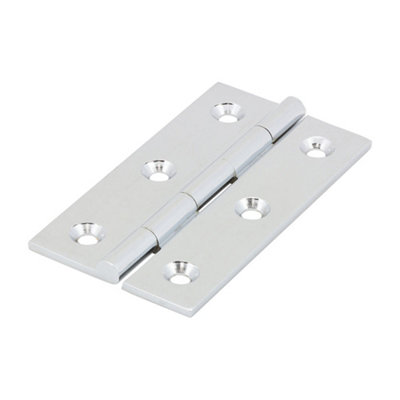 B&Q -  Solid Drawn Brass Hinges Polished Chrome64 X 35