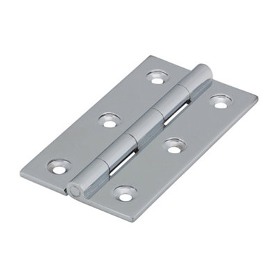B&Q -  Solid Drawn Brass Hinges Polished Chrome75 X 40