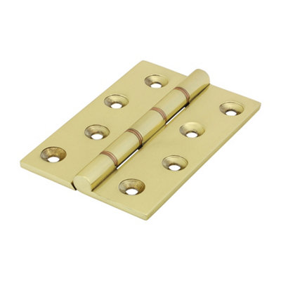 Timco Double Phosphor Bronze Washered Brass Hinges Polished Brass102 X 67 from B&Q