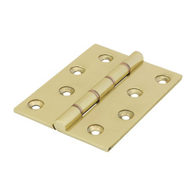 Timco Double Phosphor Bronze Washered Brass Hinges Polished Brass102 X 75 from B&Q
