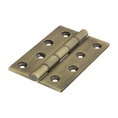 Timco Double Phosphor Bronze Washered Brass Hinges Antique Brass102 X 67 from B&Q
