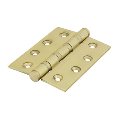 Timco Performance Ball Race Button Tip Brass Hinges Polished Brass102 X 76 from B&Q