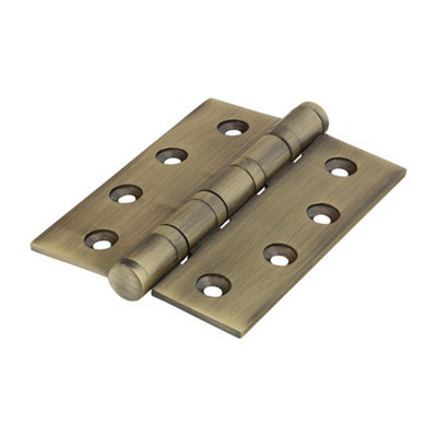 Timco Performance Ball Race Button Tip Brass Hinges Antique Brass102 X 76 from B&Q