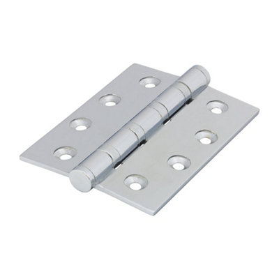Timco Performance Ball Race Button Tip Brass Hinges Polished Chrome102 X 76 from B&Q