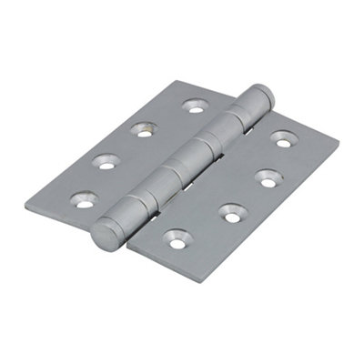 Timco Performance Ball Race Button Tip Brass Hinges Satin Chrome102 X 76 from B&Q