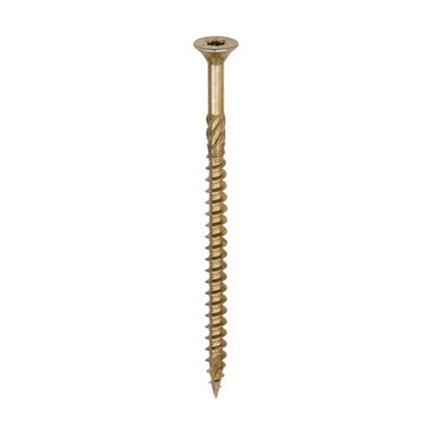 Timco C2 Clamp-Fix Multi-Purpose Premium Countersunk Woodscrews - 6.0 X 100 (100Pcs) Gold