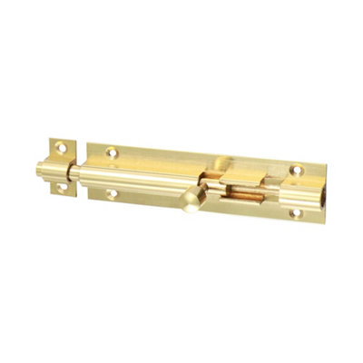 Timco Straight Barrel Bolt Polished Brass100 X 25mm from B&Q