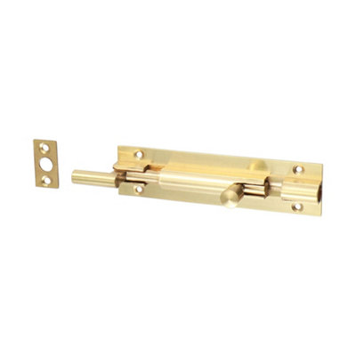 Timco Necked Barrel Bolt Polished Brass100 X 25mm from B&Q