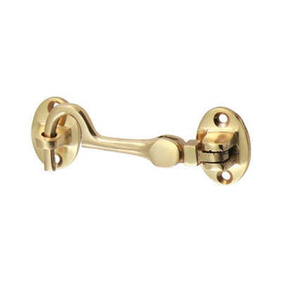 B&Q -  Cabin Hook Polished Brass75mm