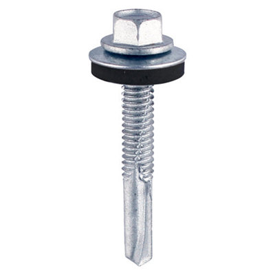 Timco Self-Drilling Heavy Section Drill Screw With Epdm Washer - 5.5 X 32 Silver