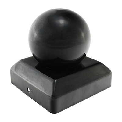 Timco Ball Fence Post Cap Epoxy Black50mm from B&Q