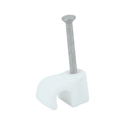 TimcoRound Cable ClipsWhite (Size To Fit 4.5mm100 Pieces) from B&Q