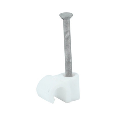 TimcoRound Cable ClipsWhite (Size To Fit 5.0mm100 Pieces) from B&Q