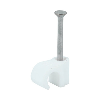 TimcoRound Cable ClipsWhite (Size To Fit 6.0mm100 Pieces) from B&Q