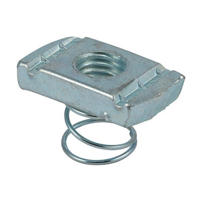 Timco Channel Nuts Short Spring SilverM12 from B&Q