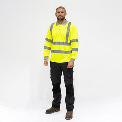 TimcoHi-Visibility Polo ShirtLong SleeveYellow (Size Large1 Each) from B&Q