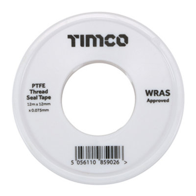 Timco Ptfe Thread Seal Tape 12M X 12mmSingle Roll from B&Q