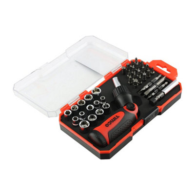 Timco Ratcheting Screwdriver Bit Set 46Pcs from B&Q