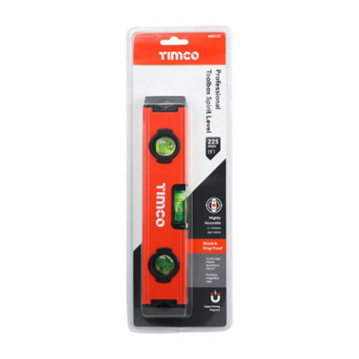 Timco Toolbox Spirit LevelAluminium 225mm from B&Q