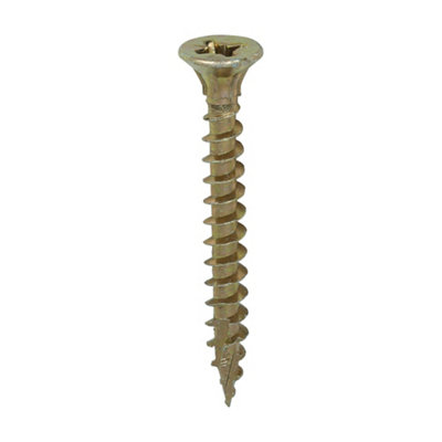 Timco Yellow - C2 Strong-Fix Multi-Purpose Premium Screws - Pz - Double Countersunk - (X 40 - 1000 Pieces) Size 4.5