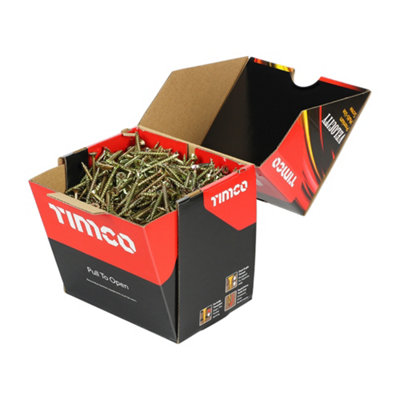 Timco - Velocity Premium Multi-Use Screws - Pz - Double Countersunk - (Size 4.0 X 40 - 1000 Pieces) Yellow